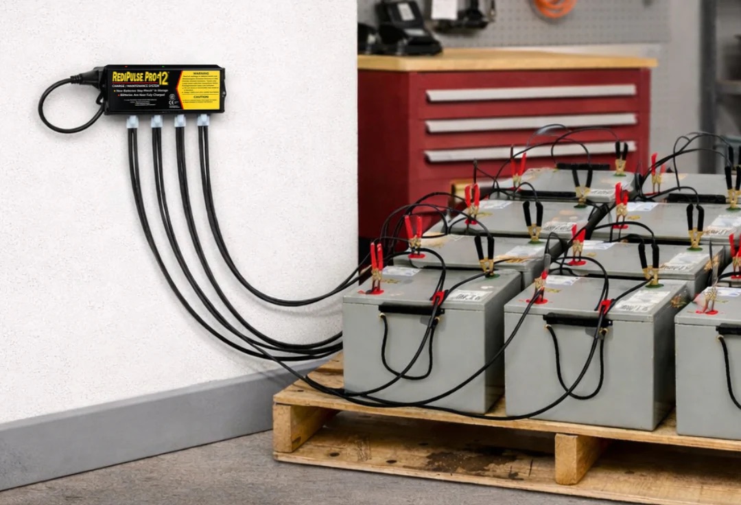 Fleet battery charging station